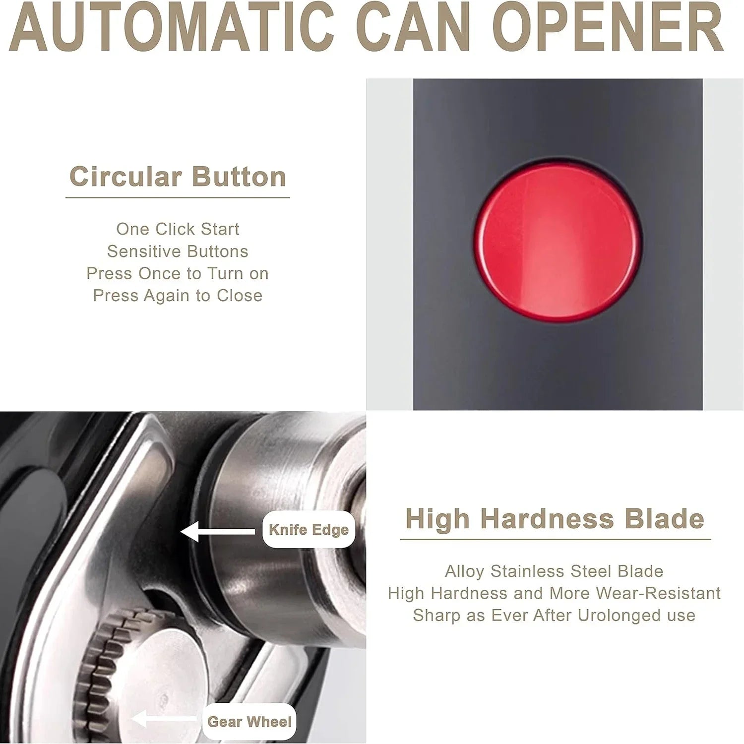 One Touch Automatic Electric Can Opener, Jar Opener And Bottle Opener Kit.