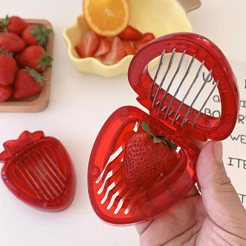 Strawberry Slicer Corer Strawberries Huller Leaf Stem Remover Fruits Cleaning and Cutter.