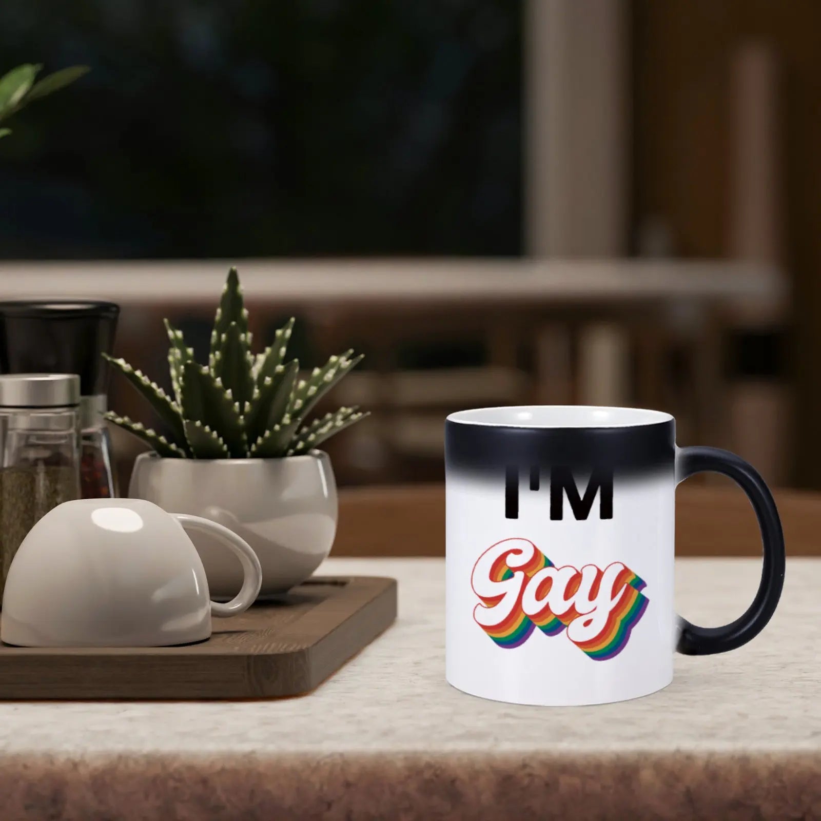 I'm Gay!! Heat Sensitive Color Changing, Ceramic Coffee Mug.