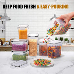 7pc Plastic Airtight Food Storage Container Set With 10 stickers and Pen.