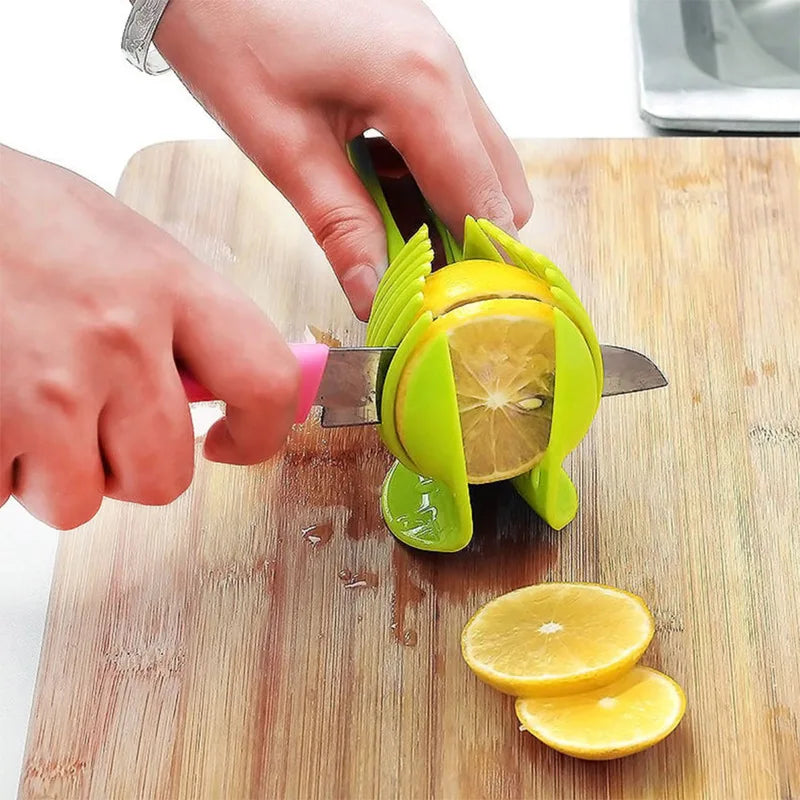 Plastic / Aluminum Handheld Orange, Lemon, Fruit, Tomato and Onion Cutter And Slicer.