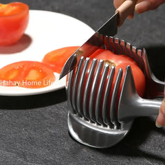 Plastic / Aluminum Handheld Orange, Lemon, Fruit, Tomato and Onion Cutter And Slicer.