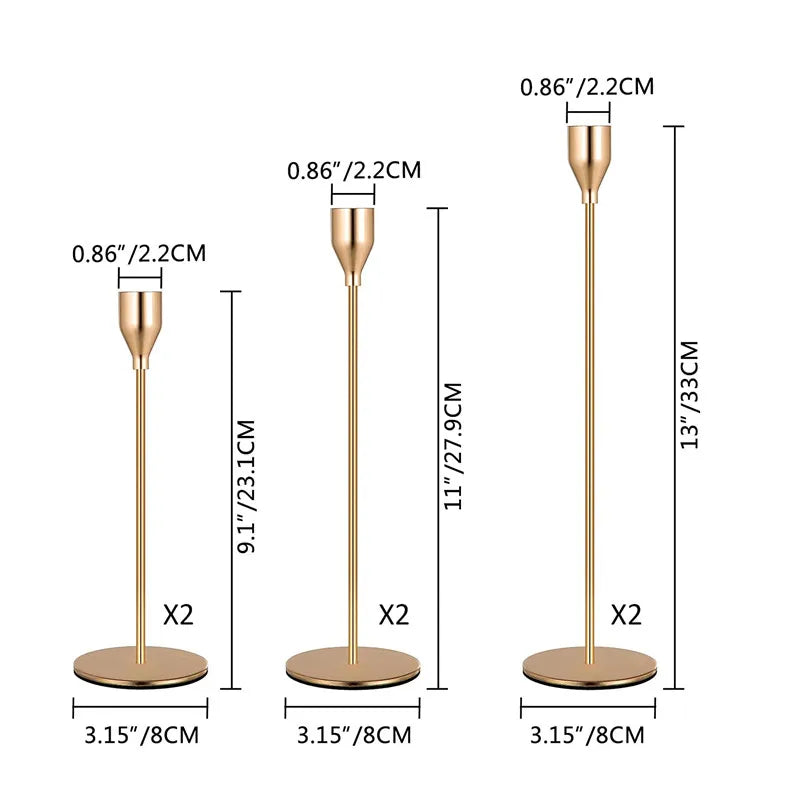 3Pcs/Set Chinese Style Metal Candle Holders.