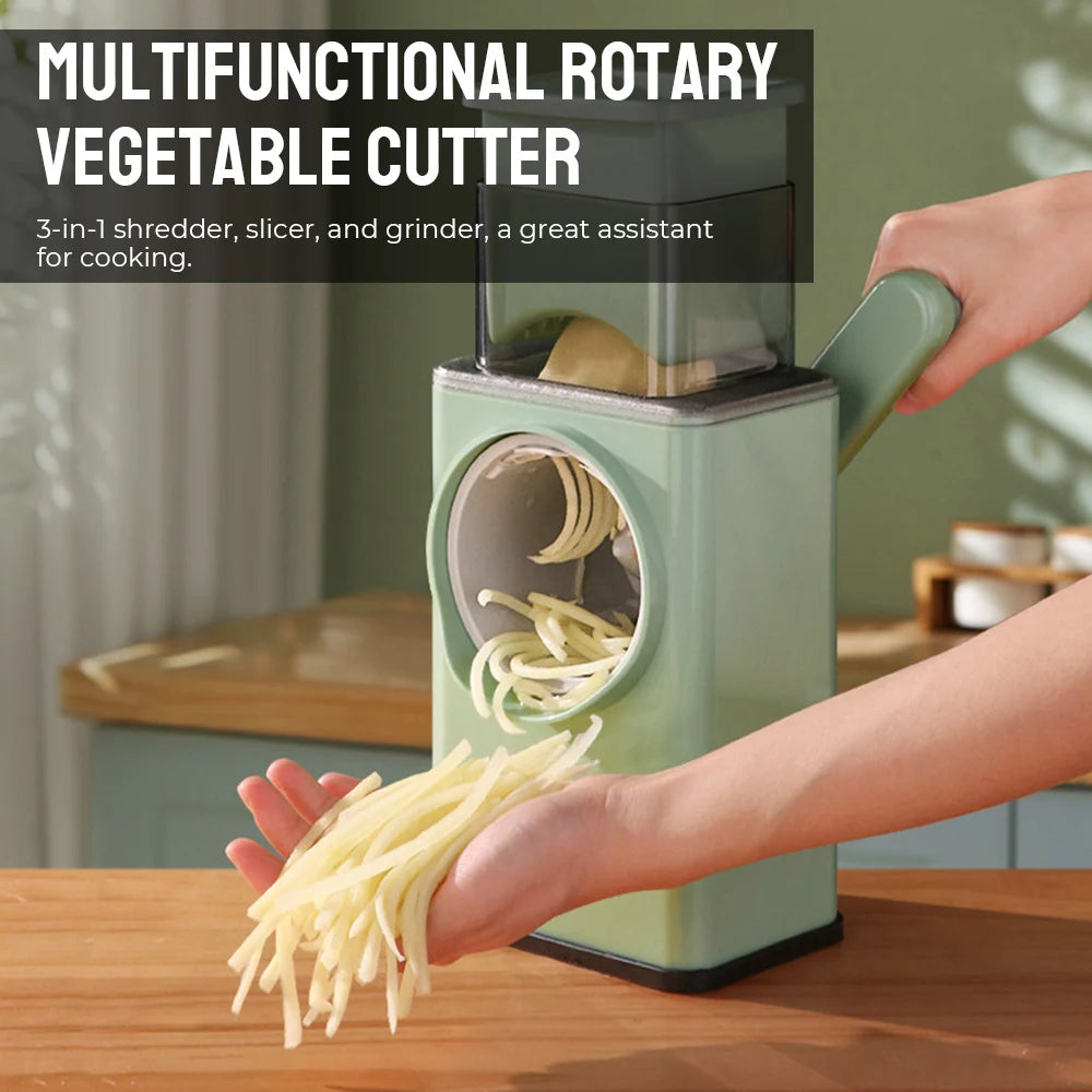 3 in 1 Manual Rotary Potato Chip And Cheese Slicer.