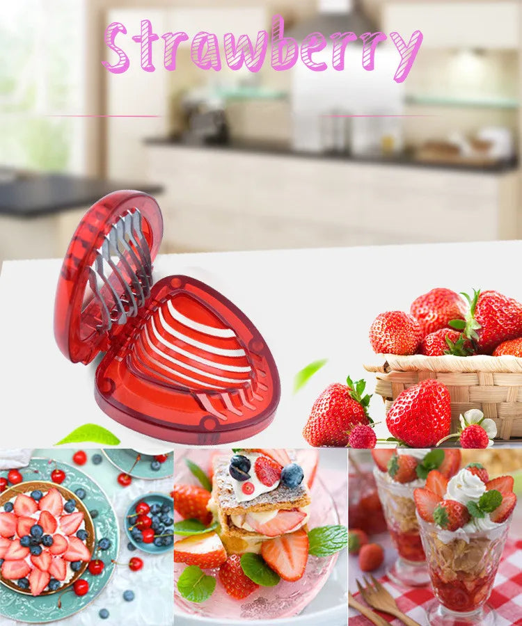 Strawberry Slicer Corer Strawberries Huller Leaf Stem Remover Fruits Cleaning and Cutter.