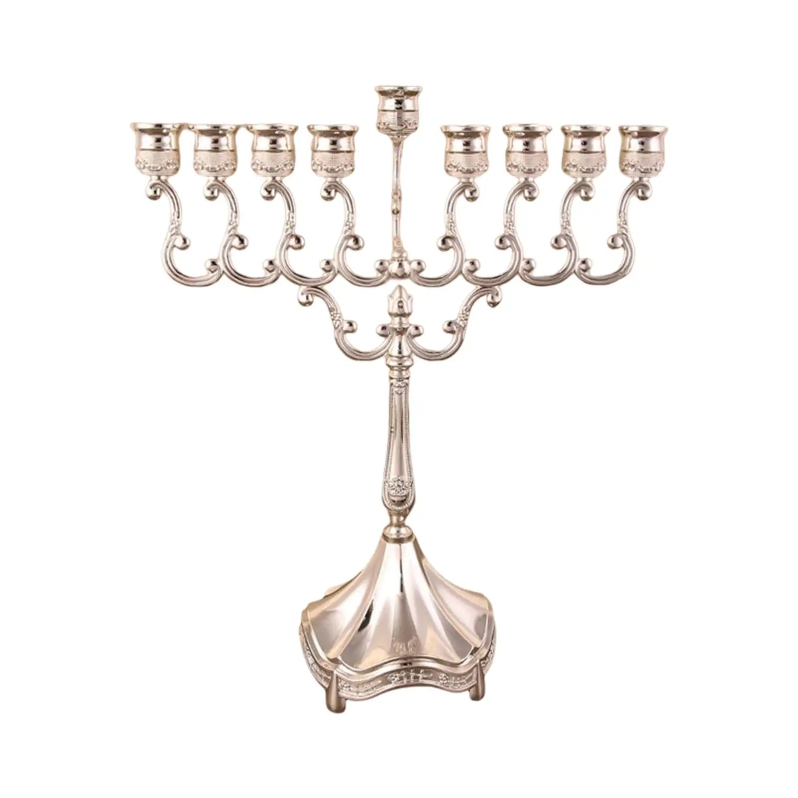 9 Branches Candle Holder Tabletop Candelabrum Candle Stands Hanukkah Menorah for Christmas Party Wedding Home Decor Gift