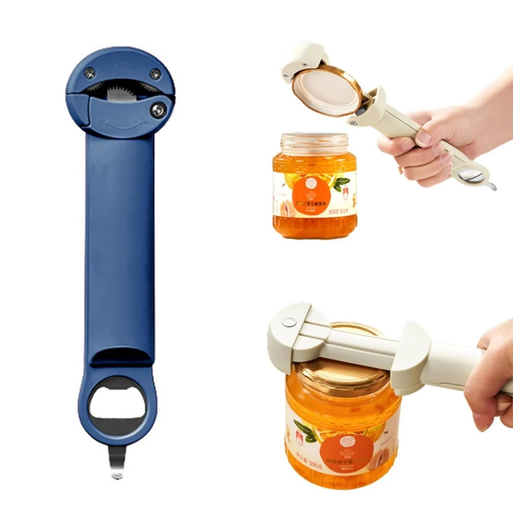 Stainless Steel Adjustable Lid Multifunctional Retractable Can, Wine And Beer Bottle Opener.