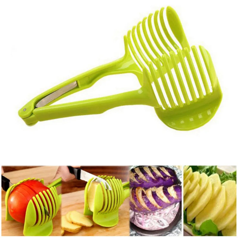 Plastic / Aluminum Handheld Orange, Lemon, Fruit, Tomato and Onion Cutter And Slicer.