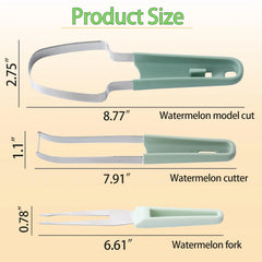 3-in-1 Watermelon Cutter Slicer Tool, Stainless Steel Watermelon Knife and Fork.