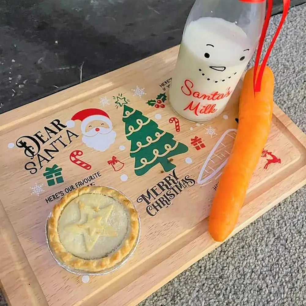 Christmas Cookie Plate Wooden Christmas Cookie Tray Dear Santa Christmas Cookies Plate Christmas Treat Wooden Tray Wood