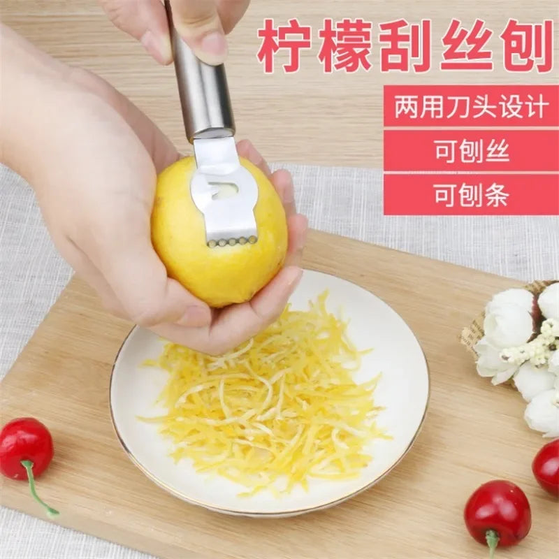 Lemon Zester, Grater, Stainless Steel Lemon Grater, Orange Peeler Citrus Fruit Grater Peeling Knife.