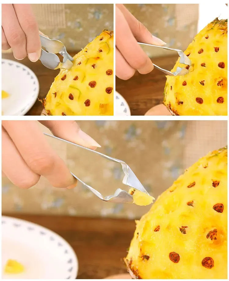 1Pc Pineapple Eye Peeler, Stainless Steel Cutter And Seed Remover Clip.