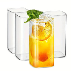 4PCS, 12.79oz - 384ml / 4PCS,  9.80oz - 290ml Drinking Glasses. Thin Tall Glass Cups For Water, Juice, Beer, Drinks And Cocktail.