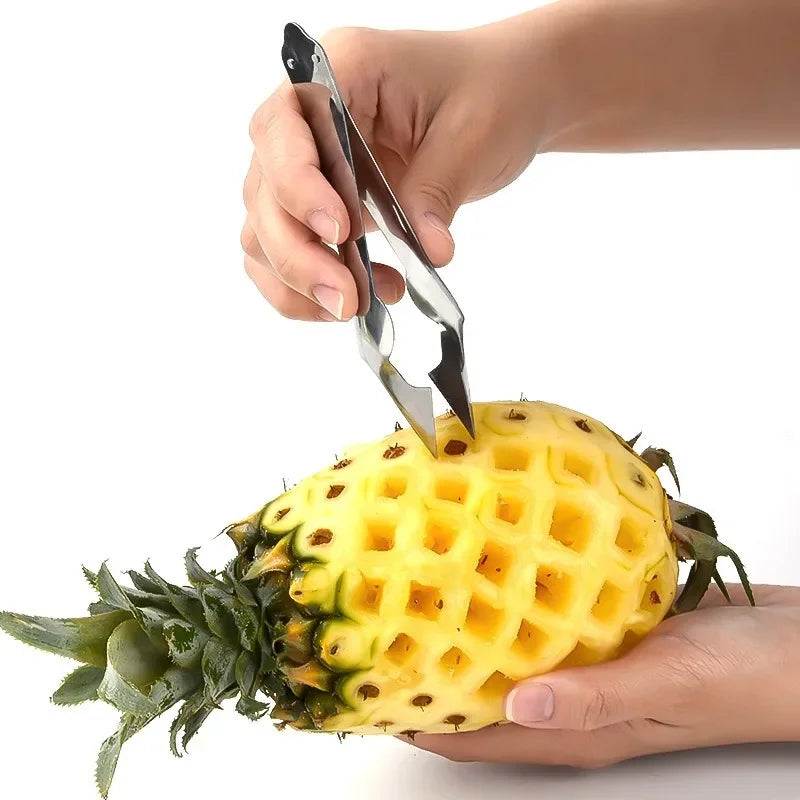 1Pc Pineapple Eye Peeler, Stainless Steel Cutter And Seed Remover Clip.