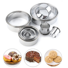 11pcs/Set Stainless Steel Round Cake Mold, Baking Mousse Ring Cutter DIY Pizza Cooking Cookie Dough Cutter.