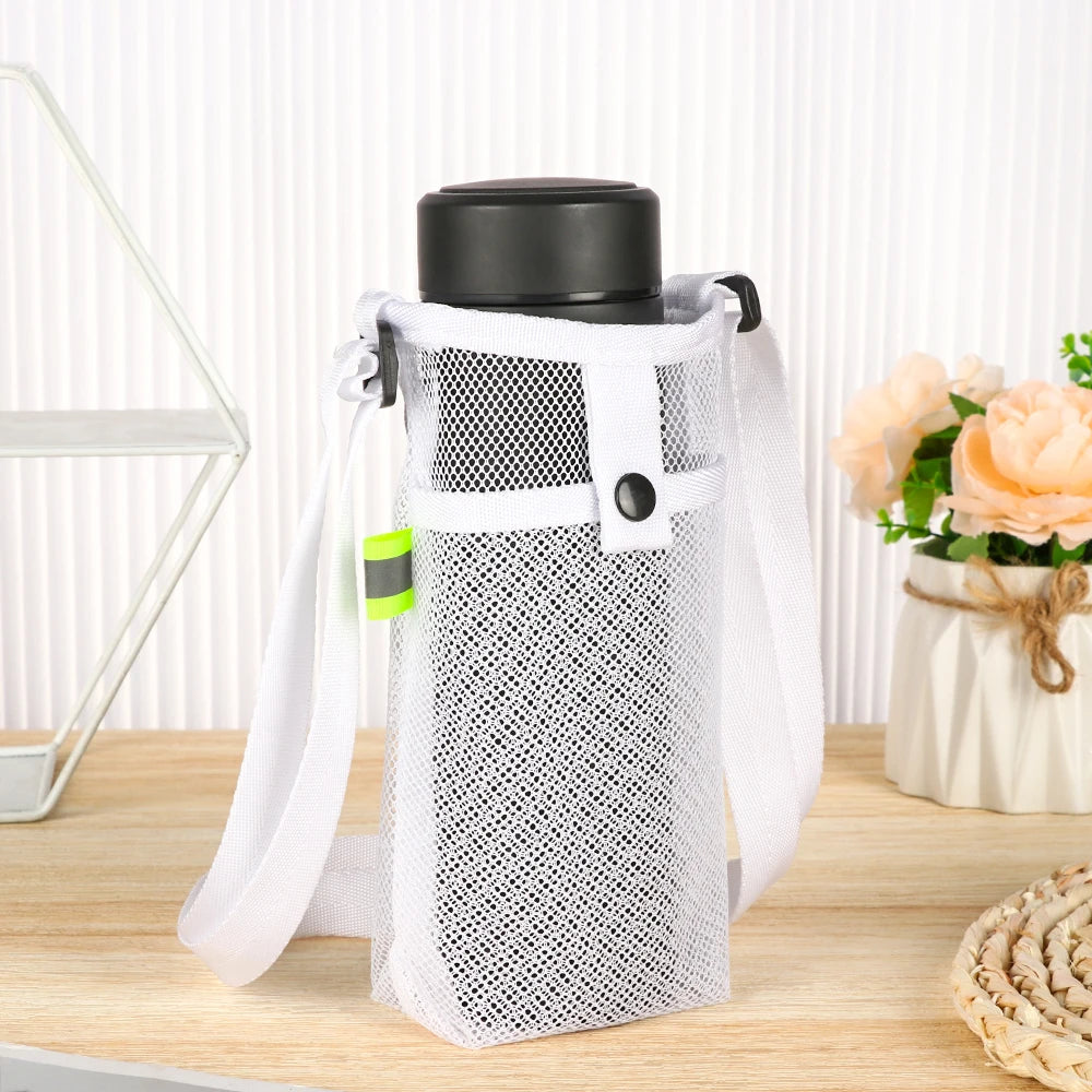 Portable Sport Water Bottle Cover With Strap Cup Sleeve, Mesh Cup Pouch, Mobile Phone Bag, Visible Bag Outdoor Camping