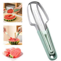 3-in-1 Watermelon Cutter Slicer Tool, Stainless Steel Watermelon Knife and Fork.