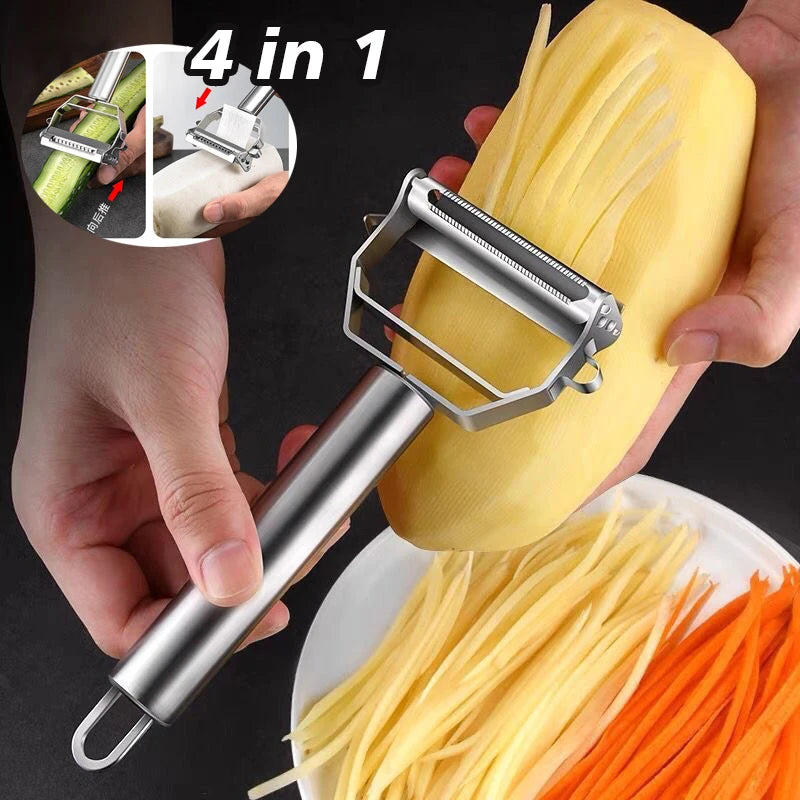 Peeler Multifunctional Kitchen Vegetable Fruit Peeler Stainless Steel Durable Potato Slicer Household Shredder Carrot Peeler