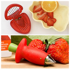 Strawberry Slicer Corer Strawberries Huller Leaf Stem Remover Fruits Cleaning and Cutter.