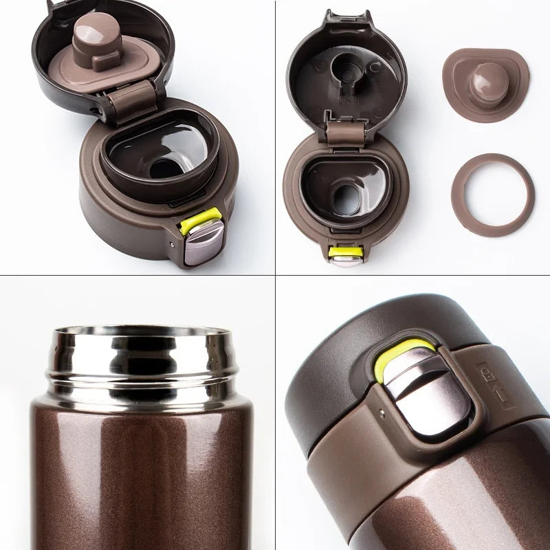 16.9oz - 500ML Stainless Steel Bouncing Cover Vacuum Flask Thermos Cup Coffee Tea Milk Thermo Bottle.