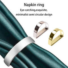 12Pcs/Set Fashion Napkin Buckle. Napkin Holder. High Gloss Elegant Golden Silver Color Sturdy Napkin Ring. Table Decoration