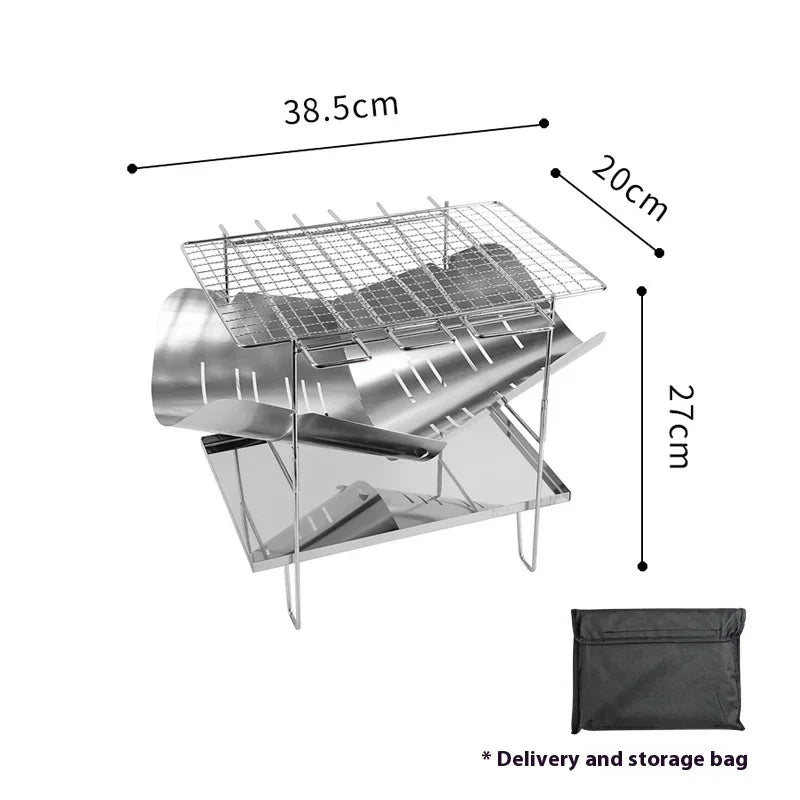 Bonfire Stand Portable Camping Fire Grill Folding Outdoor Wood Burner, Stainless Steel, Campfire Stove for Camping Picnic.