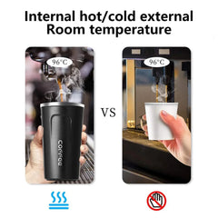 17.24oz - 510ml Thermal Mug Coffee Thermos Bottle With LED Smart Temperature Digital Display Vacuum Flask Travel Cup Keep Cold/Hot Portable.