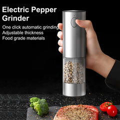 Electric Sea Salt and Pepper Grinder Set Or Single, USB Rechargeable Adjustable Thickness Automatic Spice Dispenser.