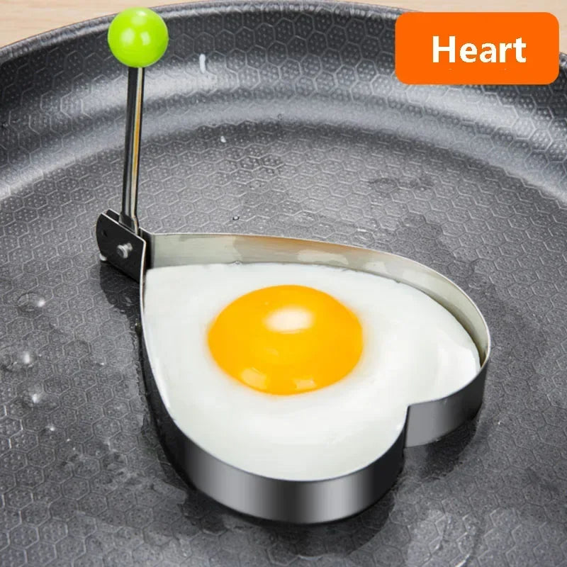 5 Pcs. Stainless Steel 5 Style Fried Egg Pancake Shaper, Omelet Frying Mold.