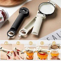 Stainless Steel Adjustable Lid Multifunctional Retractable Can, Wine And Beer Bottle Opener.