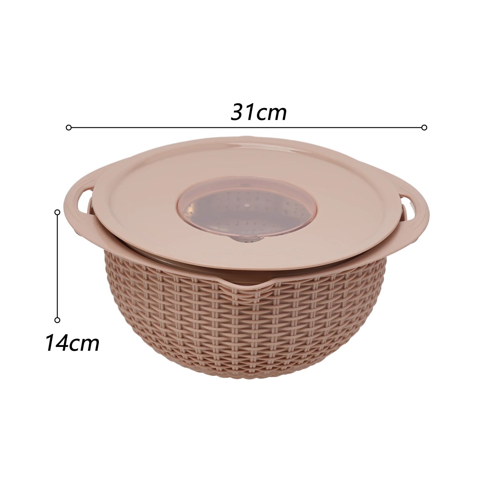 4 IN 1 Stainless Steel Colander With Mixing Bowl Set Multifunctional Double Layer Rotatable Salad Spinner.