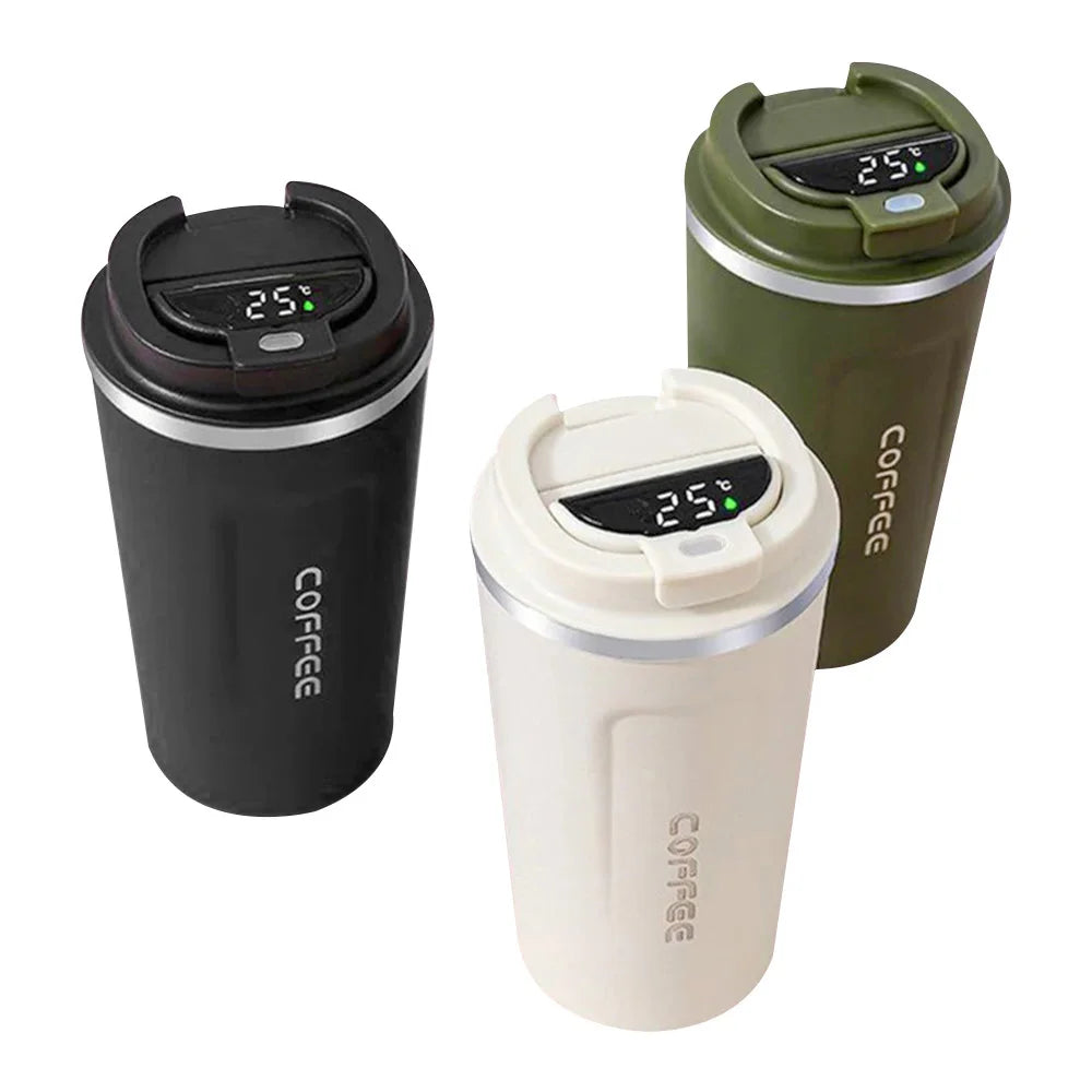 17.24oz - 510ml Thermal Mug Coffee Thermos Bottle With LED Smart Temperature Digital Display Vacuum Flask Travel Cup Keep Cold/Hot Portable.