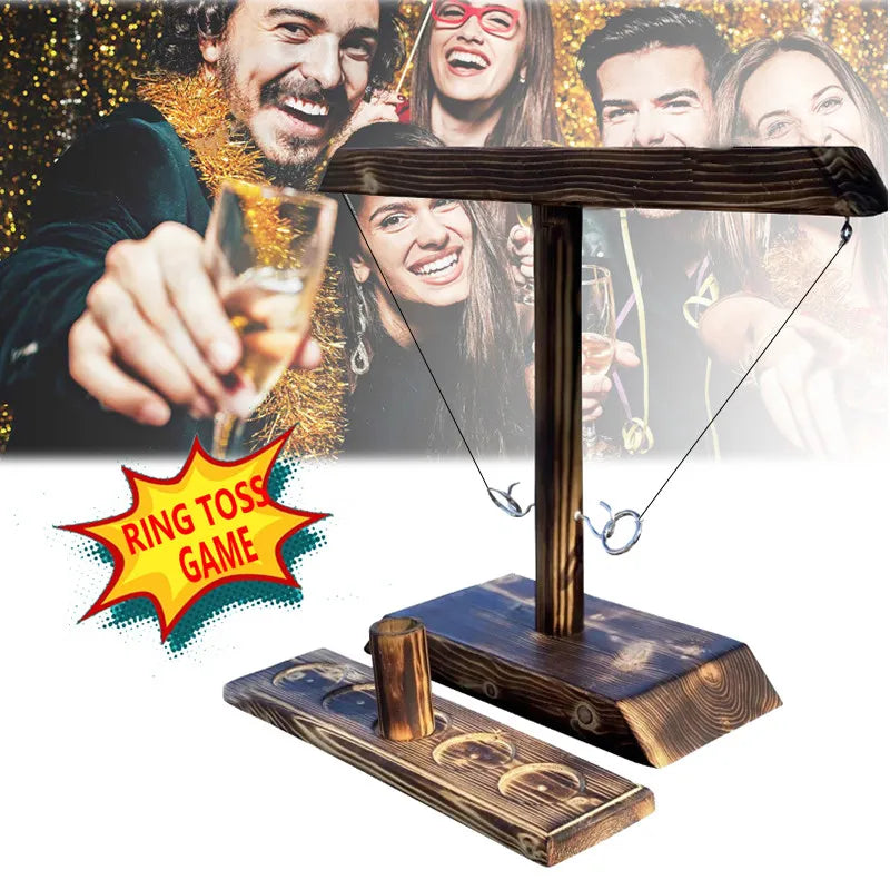 Party Game, Wooden Ring Toss Game, Toss Hook game.