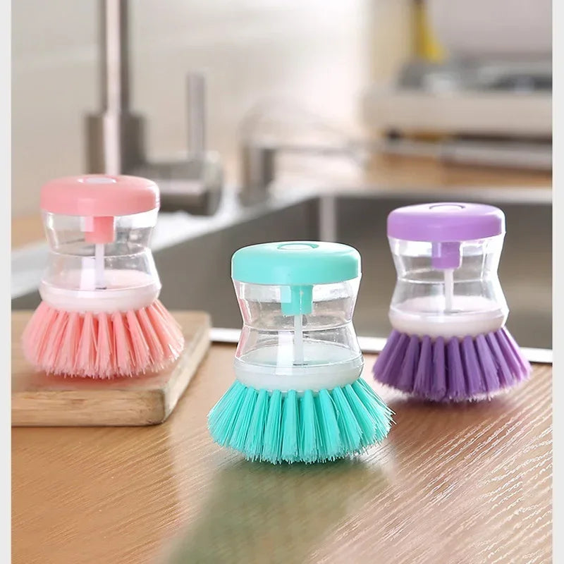 Washing Brush For Utensils, Pots, Pan And Dishes With Liquid Soap Dispenser.