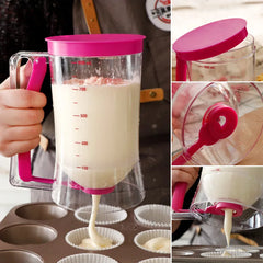 30.43oz - 900ml Handheld Manual Measuring Batter And Pastry Dispenser For Pancakes, Cupcakes And Cake Muffins Funnel.