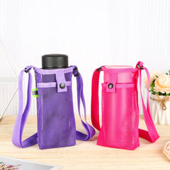 Portable Sport Water Bottle Cover With Strap Cup Sleeve, Mesh Cup Pouch, Mobile Phone Bag, Visible Bag Outdoor Camping