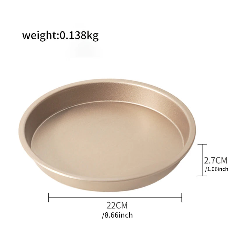 5PCS A Set Bakeware Rose Gold.  Carbon Steel Baking Pizza Pan, Cake Tray, Kitchen Pastry,.