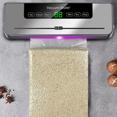 Electric Touch Key Vacuum With 10pc Bags Sealer Built-In Cutter For Dry / Wet Food Sealing And Packaging.