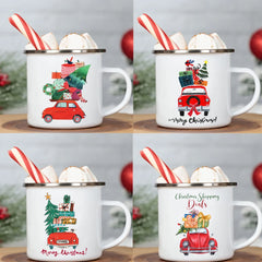 Christmas Enamel Coffee Mug.