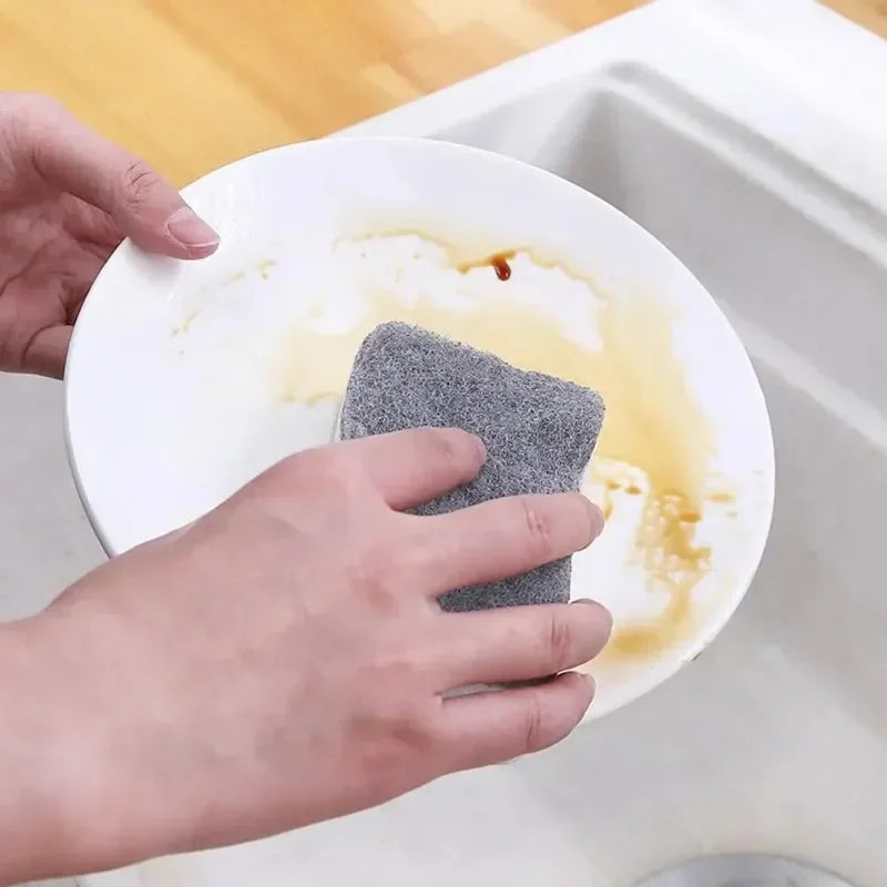 Three Layers Cleaning Sponges, Reusable Pan Pot Dishwashing Scouring Pads Household Kitchen Sponge.