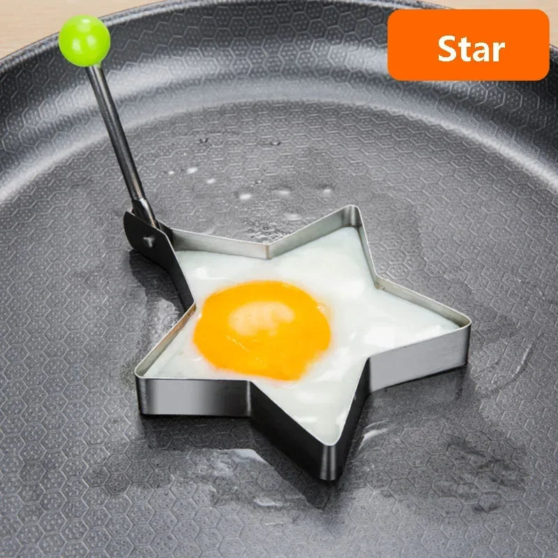 5 Pcs. Stainless Steel 5 Style Fried Egg Pancake Shaper, Omelet Frying Mold.