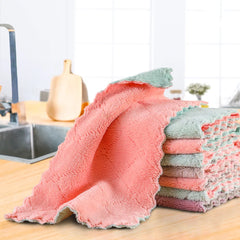 10pcs Microfiber Towel Absorbent Kitchen Cleaning Cloth. Household Cleaning Towel.