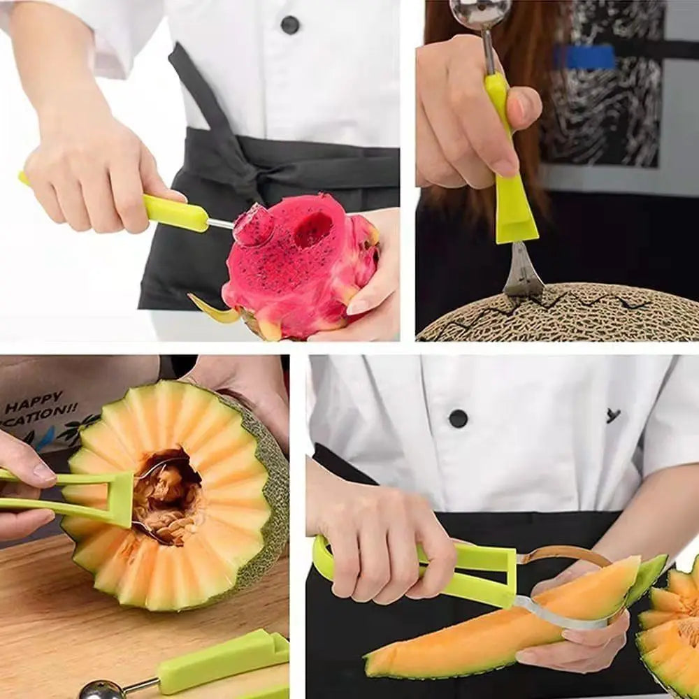 Watermelon Slicer Cutter Scoop Fruit Carving Knife Cutter Fruit Platter Fruit Dig Pulp Separator