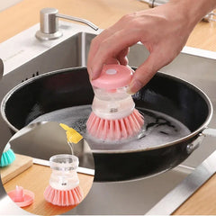 Washing Brush For Utensils, Pots, Pan And Dishes With Liquid Soap Dispenser.