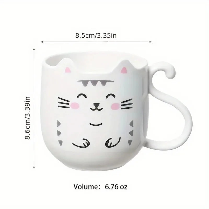 301ml - 10.14oz Cute Cartoon Plastic Kitty Kids Mug.