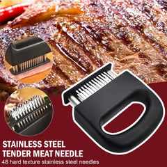 Meat Tenderizer With 48 Steel Needles For Steak, Poultry And Fish.