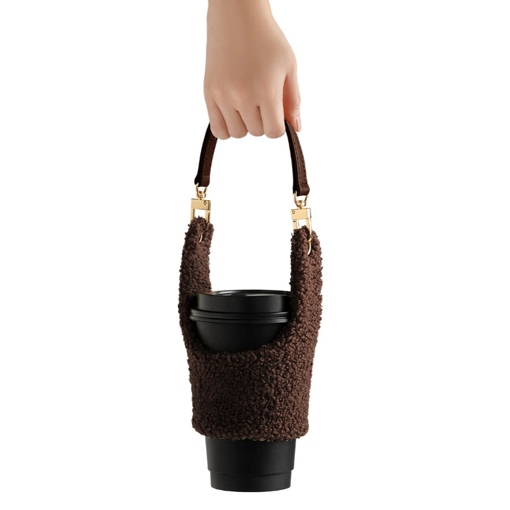 Creative Portable Plush Cup Sleeve, Cup Bag, Coffee Bottle Covers, Insulated Cup Holder.