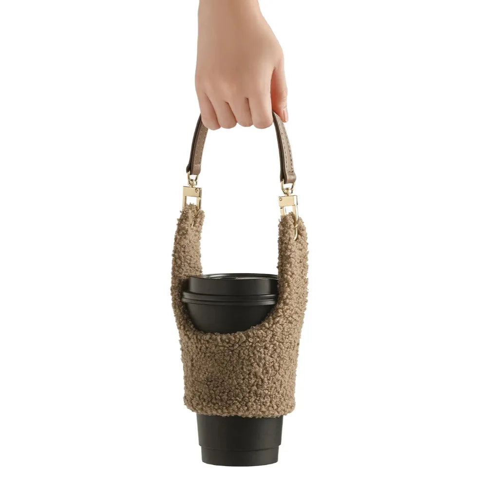 Creative Portable Plush Cup Sleeve, Cup Bag, Coffee Bottle Covers, Insulated Cup Holder.