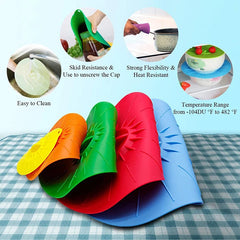 5pcs Silicone Food Fresh Cover Universal Microwave Bowl Cover Reusable Easy Vacuum Seal. Stretch Pot Caps.