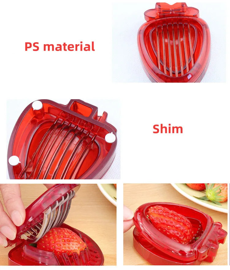 Strawberry Slicer Corer Strawberries Huller Leaf Stem Remover Fruits Cleaning and Cutter.